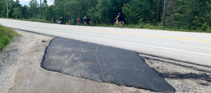 The new paving at the Hubley Trailhead